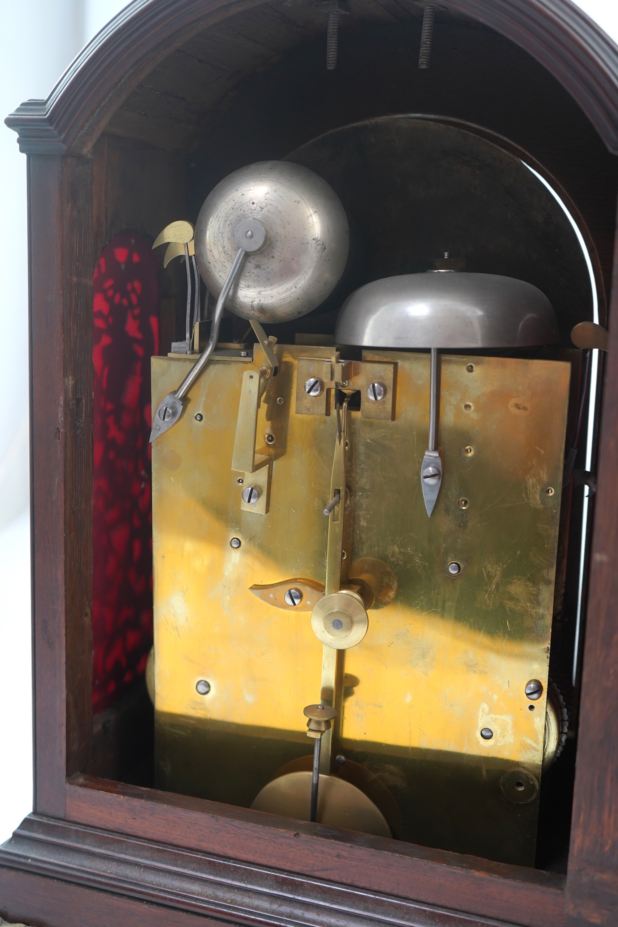 A mid 19th century mahogany triple fusee bracket clock by John Groves